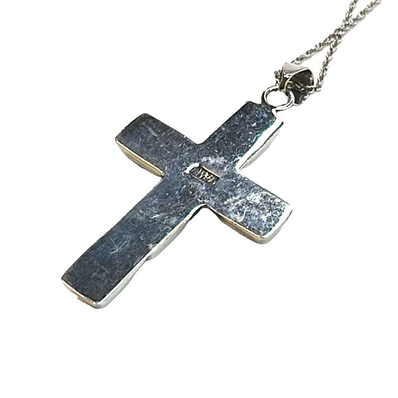 R. H. Macy Silver & Turquoise Cross Necklace, NWT! - Picture 4 of 8
